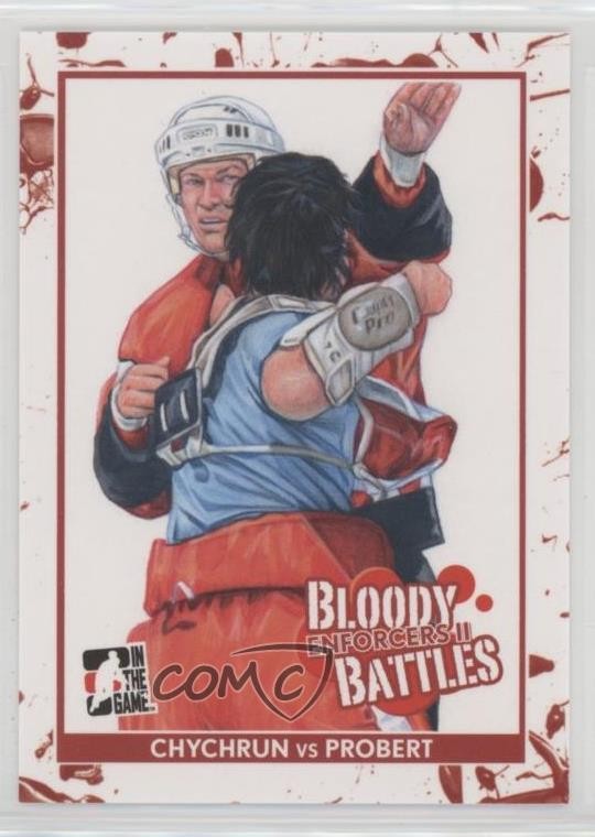 2013-14 ITG Enforcers II Bob Probert Jeff Chychrun #160 05u8