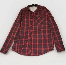 Toad & Co Horny Toad Organic Cotton M Red Plaid Long Sleeve Button Up Shirt