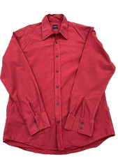 Hugo Boss Red Slim Fit Long Sleeve Cotton Dress Shirt Men's L
