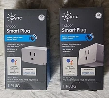 Lot of 2 Cync by GE INDOOR Smart Plug - Alexa & Google 2.4ghz Make Devices Smart