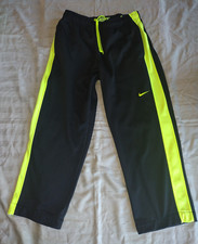 Nike Mens Black Hi-Viz Yellow Side Stripe Sweat Pant Medium EUC