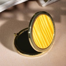 Nanmu Wood Portable Makeup Mirror Handheld Travel Compact Mirror