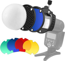 Flash Diffuser with Honeycomb Grid Diffuser Ball Color Filter for Godox YONGNUO