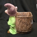 Vintage 60s Disney Dopey's Storage Barrel Ceramic Pencil Holder Sharpener Rare — photo 8