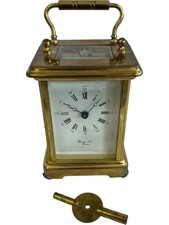Vintage Bernard Freres Bicester Brass Carriage Clock Working H:5.75'' Charity