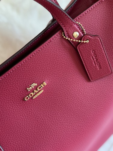 Neu Coach zentrale große Reißverschluss-Tasche Stil #69424 rot Kieselleder - Bild 2 von 8