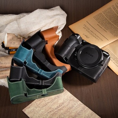 Handmade Genuine Real Leather Half Camera Case Bag Cover For Nikon Z30