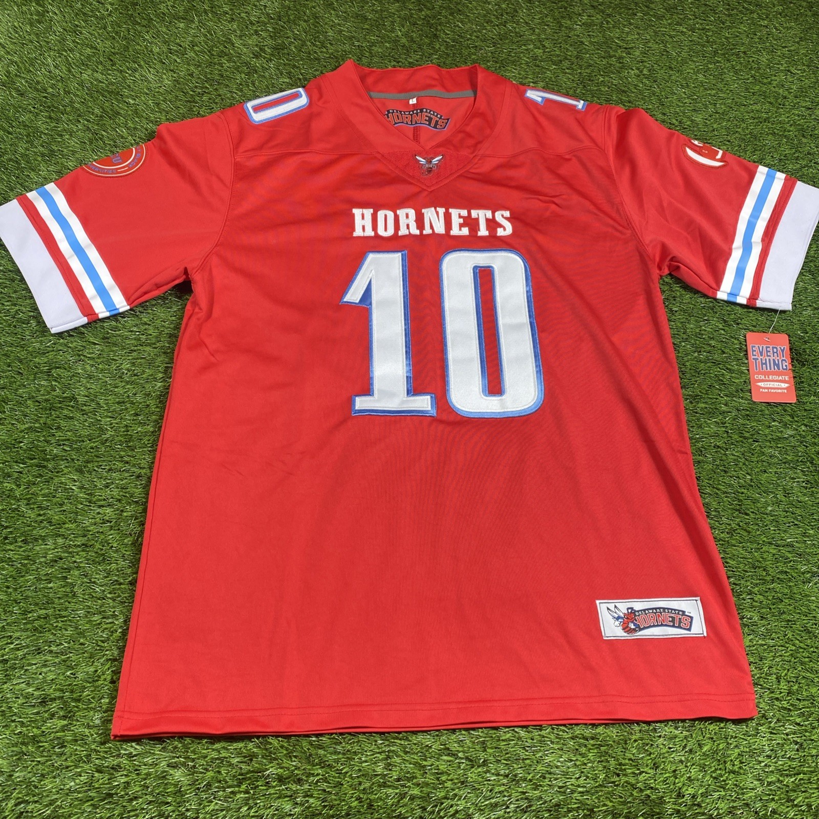 DeSean Jackson Delaware State Hornets Jersey Mens Large #10 NWT NCAA Red HBCU