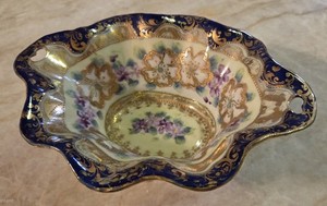 Nippon Hand Painted Bowl, Approximately 8" x 6.5" x 3"