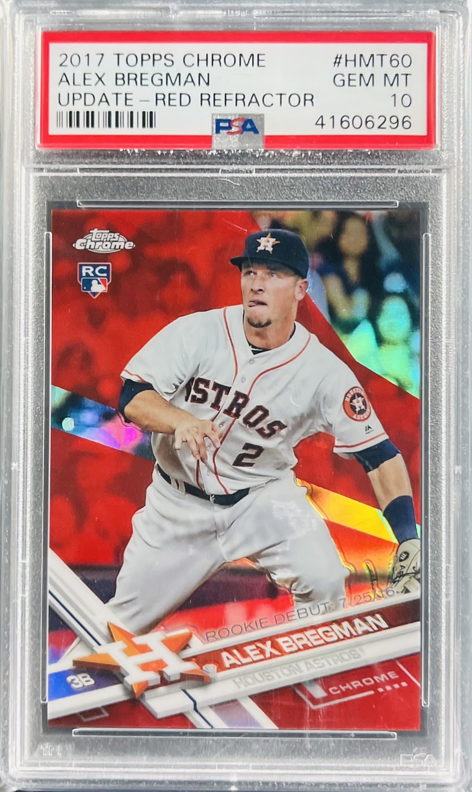 2017 Topps Chrome Update Alex Bregman Rookie Red Refractor 03/25 PSA 10 #HMT60
