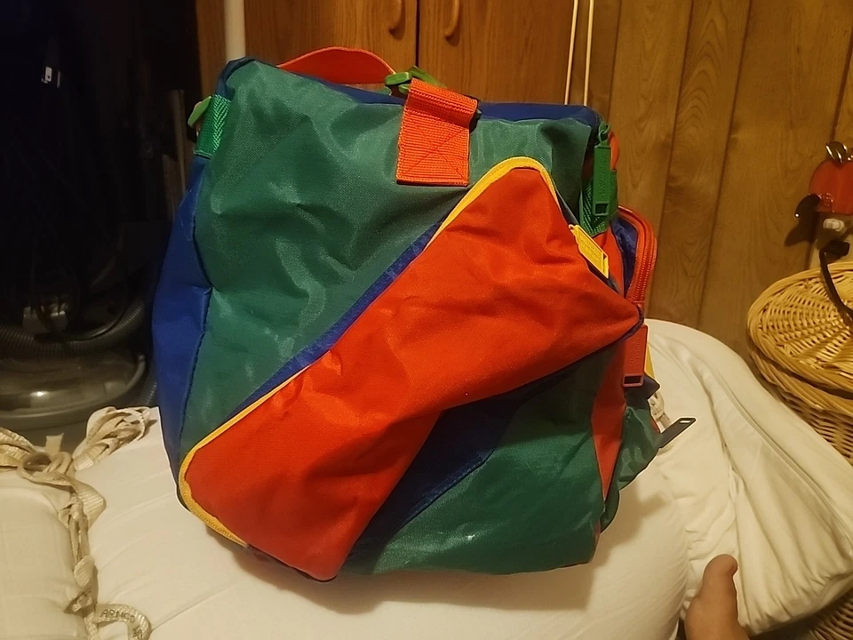 Bolso de Lona BENETTON Boston Raro Multicolor Usado Foto 2 de 4