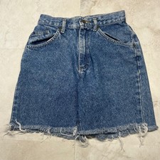 Lee Vintage 80s High Waisted Cut Off Denim Shorts Blue Womens 0 XS Made in USA