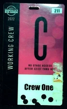 Miranda Lambert Jason Aldean Nashville Big Bash Crew Badge Nashville 12/31/2021