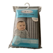 Graco Pack N Play Fitted Sheets 2 Pack Stripes Gray For Portable Playards