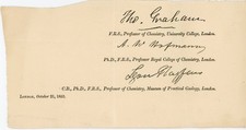 Thomas Graham, August Wilhelm von Hofmann, Lyon Playfair – Signed 1852 Page