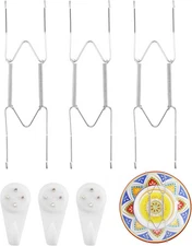 3 Pack Plate Hangers for The Wall Suitable 8-10 inch 8''-10'', Silver 