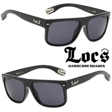 Locs Oversize Gangster Glasses Men Dark Lens Flat Top Large Black OG Sunglasses