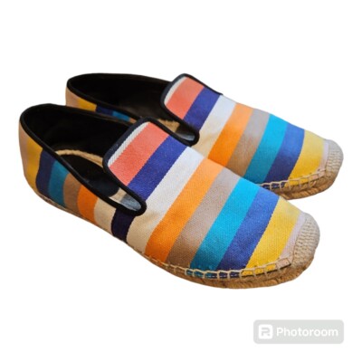 Celine Paris Size 37 (US 7) Phoebe Philo Era Multicolored Striped Espadrilles