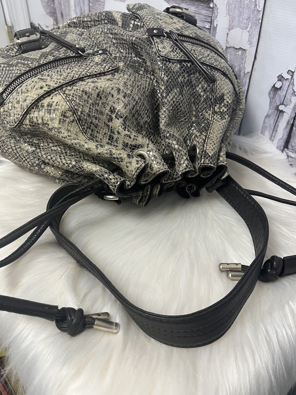 Banana Republic Python Leather Print Drawstring B… - image 7