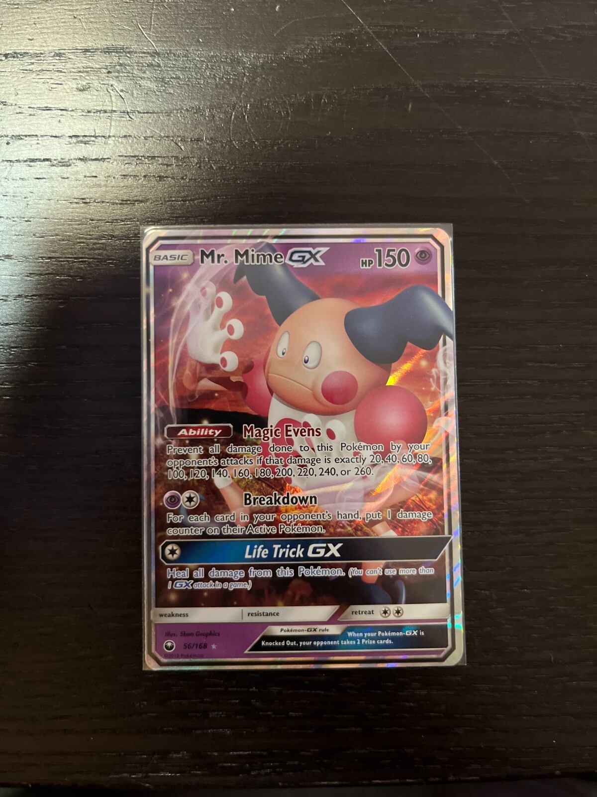 Pokemon Card Mr. Mime GX 56/168 Celestial Storm Rare Near Mint