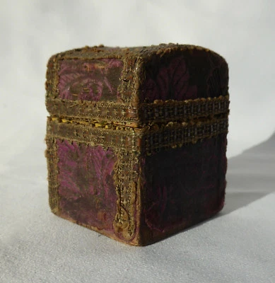 Ancien ecrin Boite à Bijoux époque XVIIIe Siecle 1770 Soie , Coffret En Bois - Photo 1/4