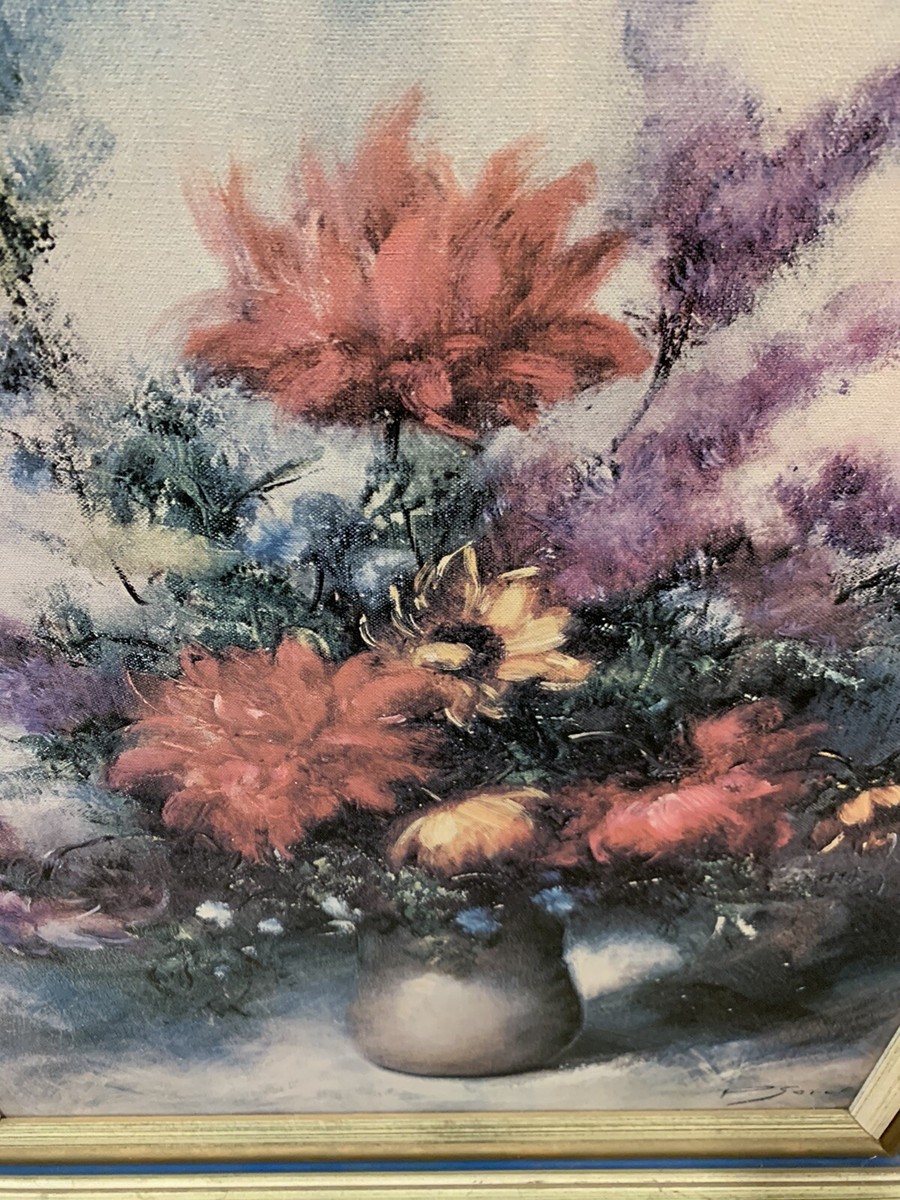 Vintage Blossoming Flowers Floral Print By French Artist Pierre