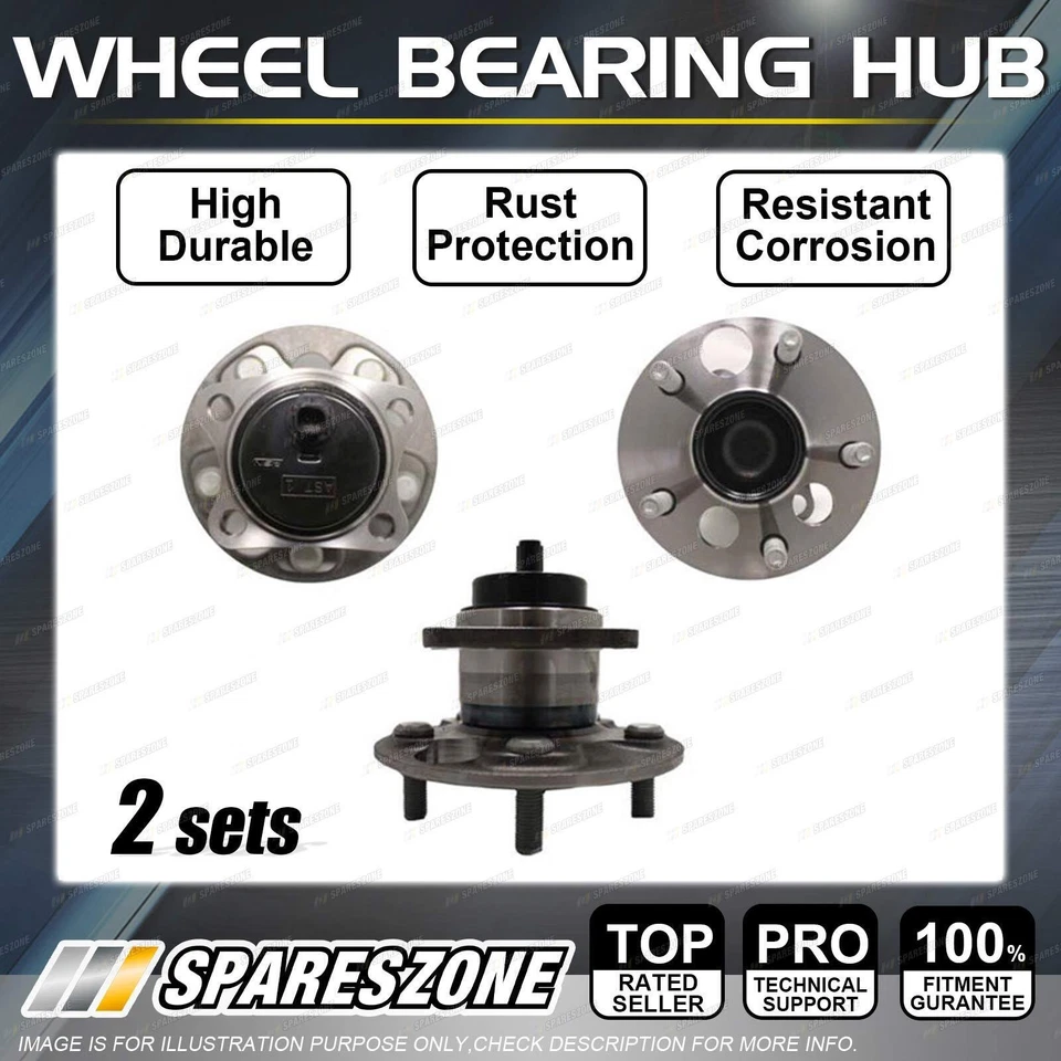 2x Rear Wheel Bearing Hub for Toyota Corolla ZRE 152 182 Rukus AZE151 1.8 2.4L