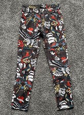 Vintage LOVE MOSCHINO Multicolor Pirate Print Straight Slim Pants Jeans Size 25