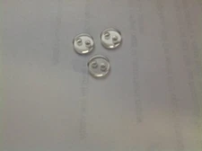 NEW 25 3/8 INCH WHITE CLEAR PEARL FINISH FLAT BOTH SIDES {TWIN} BUTTON 2 HOLE