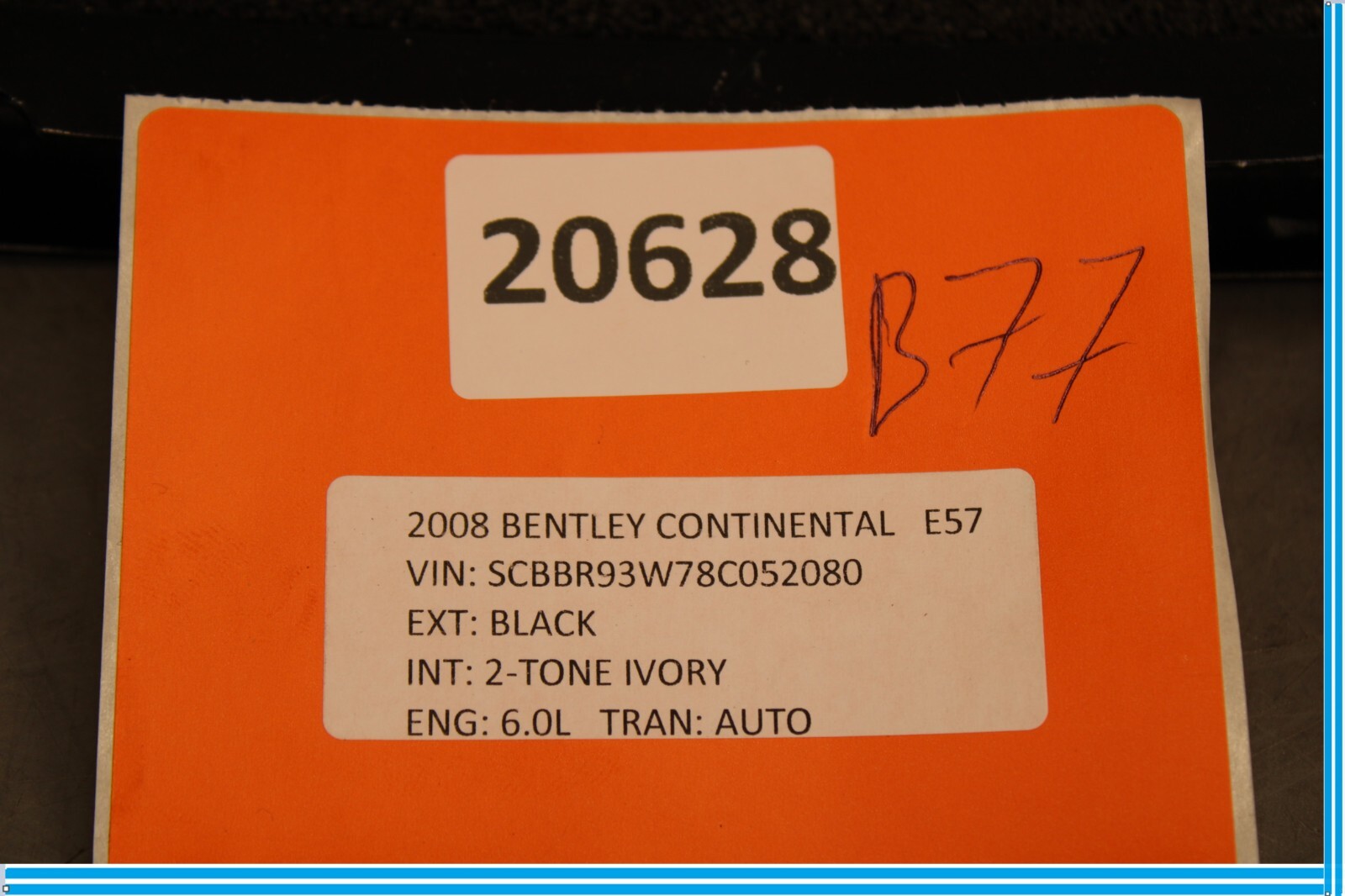 Bentley Continental 2006-2012 Rear Right Pillar cover Black