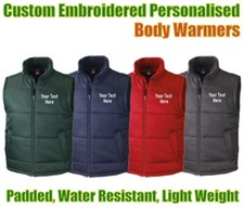 Body Warmer Gilet Workwear Custom Embroidered Personalised With Your Text Logo