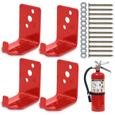 4-Pack Fire Extinguisher Wall Brackets Adjustable for Home/Office