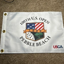 2000 US OPEN PEBBLE BEACH USGA PGA TOUR PIN FLAG W GROMMETS FREE SHIP AUTOGRAPHS