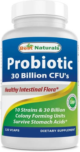 Best Naturals Probiotic 10 Strains & 30 Billion CFU, 120 Veggie Capsules