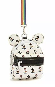 NWT Disney Parks Loungefly Mickey Minnie Mouse Rainbow Pride Mini Wristlet