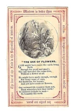 c1890's Trade Card -The Use of Flowers - Fear Of The Lord is The Begining Wisdom