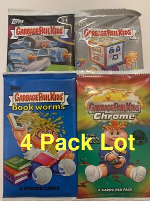 4 Pack Value Lot GPK Intergoolactic, Bookworms, Kids at play, Chrome 5