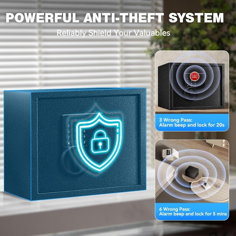 Safe Box Cubs 1.3 Cub Small Safe Box for Home Document, Security Safe and Lock Box