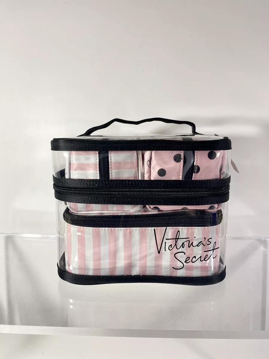 4Pc NEW Victoria's Secret Y2K Cosmetic Makeup Bags Clear Plastic Beach Swim  Pool