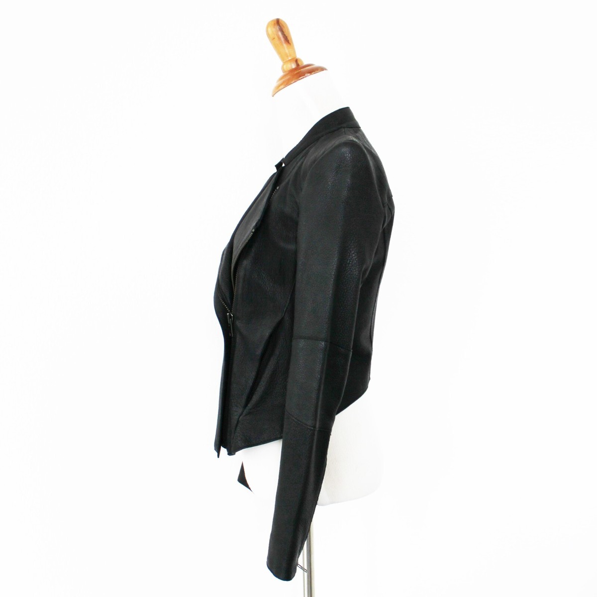 NEW Helmut Lang Wither Black Pebbled Lambskin Leather Motorcycle