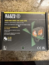Klein Tools 93MCLG Green Mini Cross-Line Self-Leveling Laser Level, 50-Foot, NEW