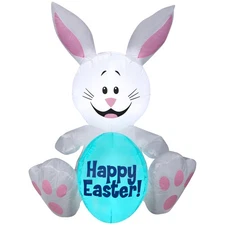 Way To Celebrate Easter Inflatable Airblown Bunny with Egg