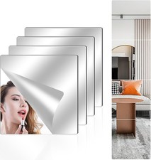 4 Pa Acrylic Mirror Tiles, 8  x8  Unbreakable Wall Mirror Full Length,