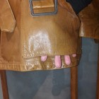 Vintage 70's Schott Bros Men's Genuine Leather 3/4 Trench Coat Faux Fur Liner — photo 7