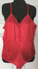 Vintage Vanity Fair Teddy One Piece Lingerie Size Small Red Made In USA Coquette