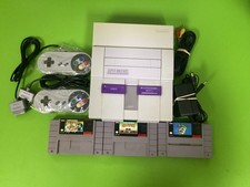 Super Nintendo SNES Console w/ Game and 2 Controllers TESTED - 1 YEAR Warranty G