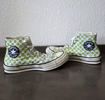 Converse Chuck 70 Happy Camper High Top Egret Smiley  M7.5/W9.5 Lunarlon Insoles