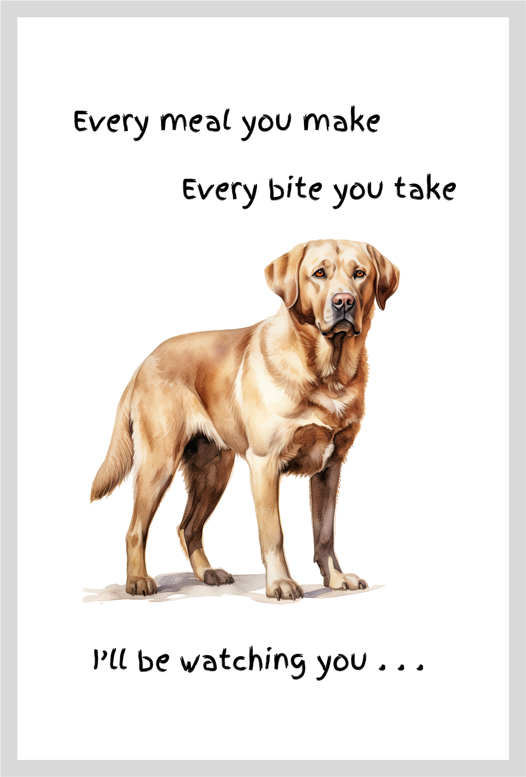 Golden Labrador Dog gift Tea Towel Watching You wording fun stocking filler