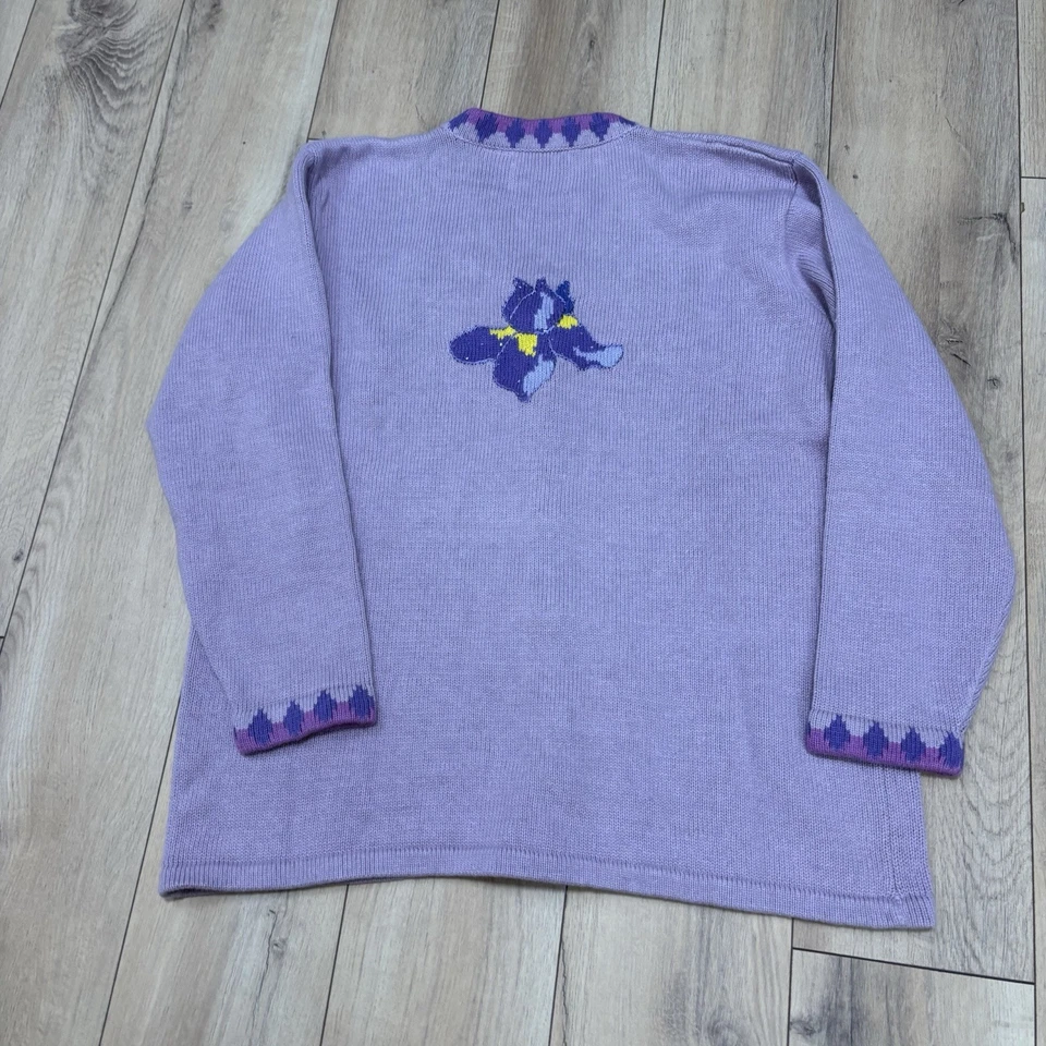 STORYBOOK KNITS Beaded Sequin Embroidered Embellished Fairy Flower Cardigan Sz M - Image 4 of 4