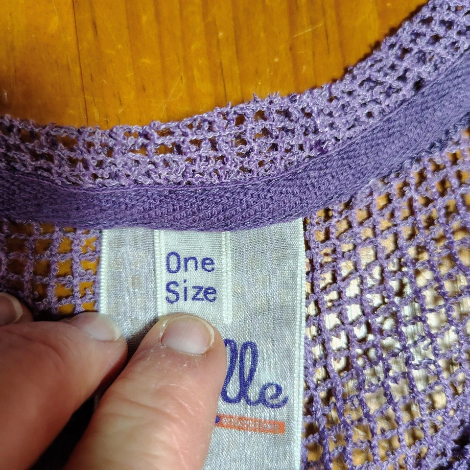 Noelle фиолетовый крючком трикотажа открытый плетение кнопка вверх кардиган свитер 1 размер кокетка - Изображение 4 из 4